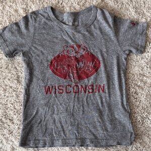 Under Armour Kids Gray and Red Wisconsin T-Shirt